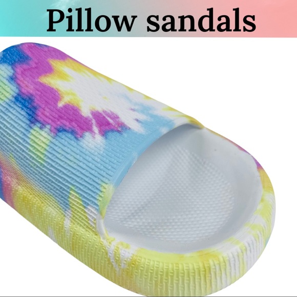 New women pillow slide sandals tie dye size7w 9 W & 10 W - Picture 8 of 9